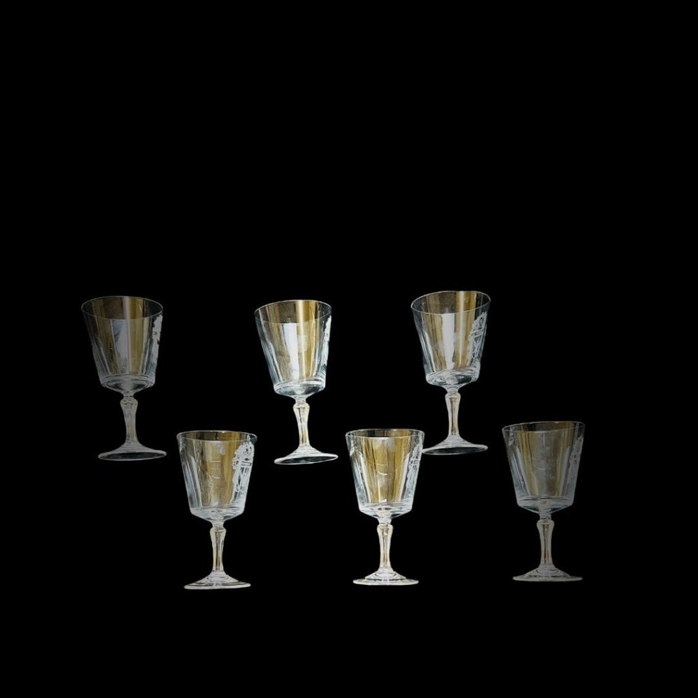 Bleikristall Leaded Crystal Vintage Coat of Arms 6 Ramsey Clan Etched Glasses - Picture 9 of 11